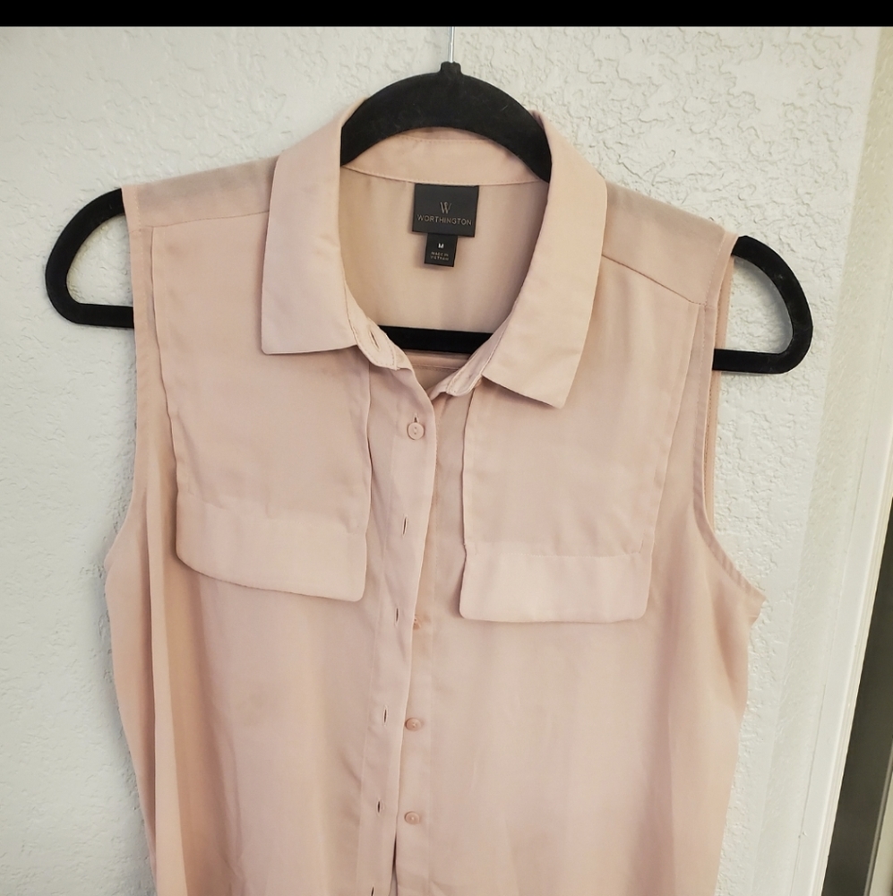 Worthington sheer pink blush Sleevless tank